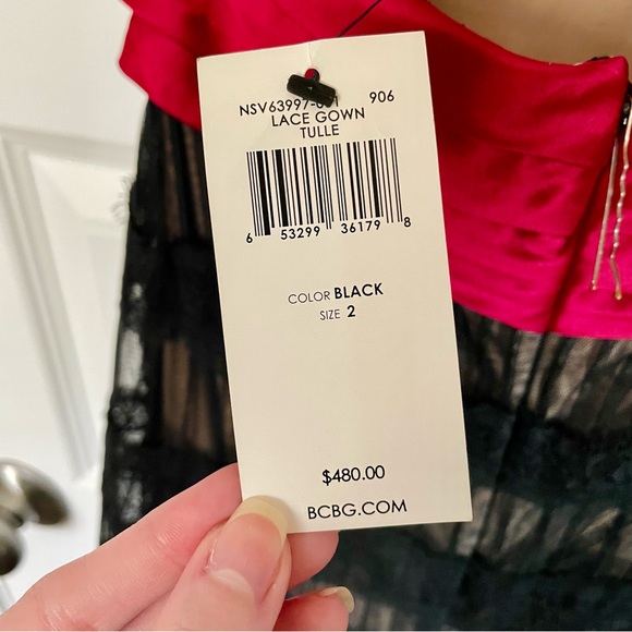 NWT BCBG Floor length red and black tulle gown size 2 - Picture 6 of 13